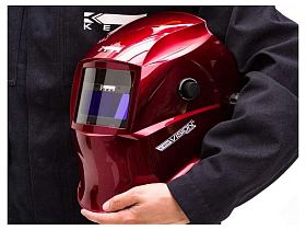 Маска сварщика КЕДР (В РАЗОБР.ВИДЕ) "К-202 PRIME", красная — фото 7